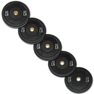 Body Solid 260 lbs Olympic Rubber Bumper Plate Set in Black