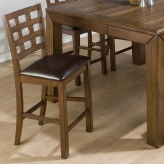 Jofran Giga Grid Back Stool in Striking Tonal Walnut   737 BS222KD