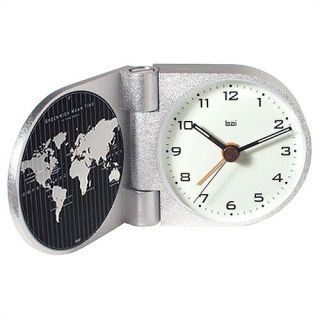 World Trotter Modern Travel Alarm Clock in Gotham White