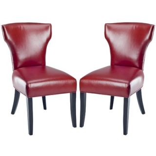Safavieh Matty Leather Dining Chair in Red (Set of 2)   MCR2001R