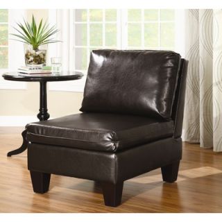 Carolina Cottage Oxford Armless Chair in Brown Leatherette