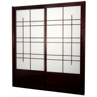 Oriental Furniture Eudes Shoji Double Sliding Door Kit in Rosewood