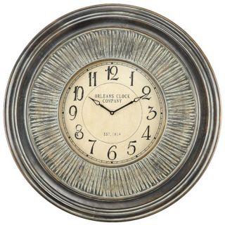 Cooper Classics Lenna Wall Clock in Distressed Aged