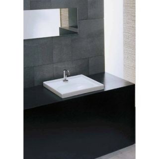 Moda Collection Domino Semi Recessed or Wall Mount Bathroom Sink in