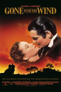 Gone with The Wind Movie Promo Poster G Clark Gable Vivien Leigh
