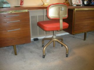 1960s Harter Orange Steno Desk Office Chair Mid Century Retro Modern
