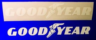 Goodyear White Stickers Decals 24 61cm Long Racing