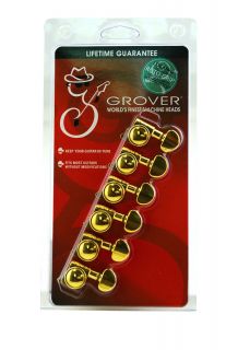Grover Mini Rotomatic Locking Tuners 6 in Line Gold