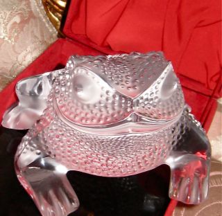 OMG Auth Lalique Crystal Glass Gregoire Frog Toad Figurine Statuette