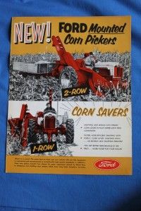  Ford Mounted Corn Picker Brochure 6 Panels Farm Farming Harvest