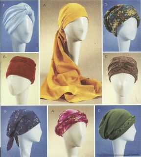 MCCALLS SEWING PATTERN 4116 LADIES TURBANS HEADWRAP CHEMO HATS CAPS 7