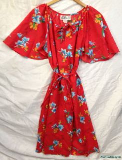 Rare Vintage 1970s Hilo Hattie Hawaiian Aloha Dress   Size L