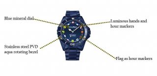 Haurex Italia Mens Ink Blue Aluminum Watch 7K374UBF