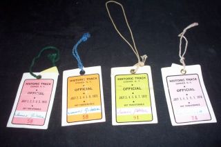 Vintage 70s Historic Track Goshen NY Official Hang Tags