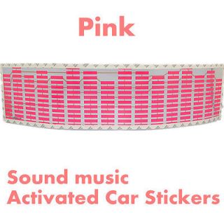 Pink Sound music Activated Car Stickers Equalizer Glow 12V LED Light