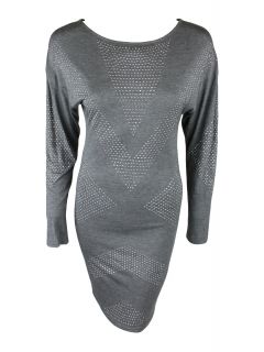 Haute Hippie Womens Charcoal Heather Grey Studded L s Dress XS $396