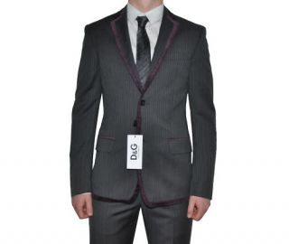  Gabbana D G Anzug Suit Repondre Grau Grey Gris Slim Fit 48 M