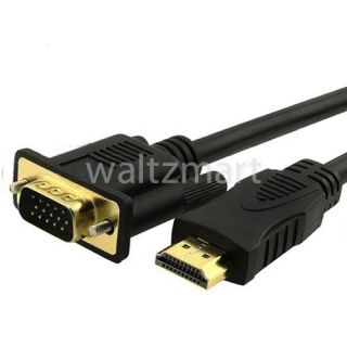 Gold Plated HDMI Male to 15 Pin VGA Male HD15 Adapter Cable for PC TV