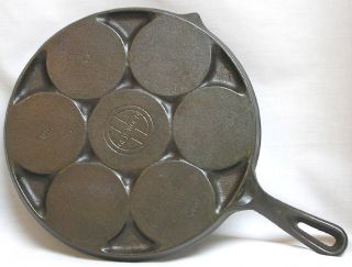 Vintage Griswold Cast Iron No 34 Pancake Griddle or Plett Pan Skillet