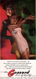 Gossard Corset Girdle Garters The Flirt of Peplum 1948 Color Magazine