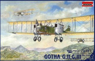 Gotha G II G III WW1 Bomber 1 72 Roden Model Kit 002
