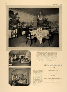 1928 Print Grosse Pointe Club Michigan Robert Derrick   ORIGINAL