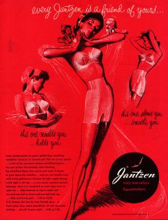 Jantzen Girdle & Bra PETE HAWLEY Cupid & Little Devil on Shoulder 1951