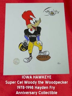 Iowa Hawkeyes Hayden Fry Woody Woodpecker Limited Cell