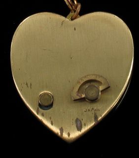 Vintage Heart Shaped Music Box Pendant Mother of Pearl Plays Laras