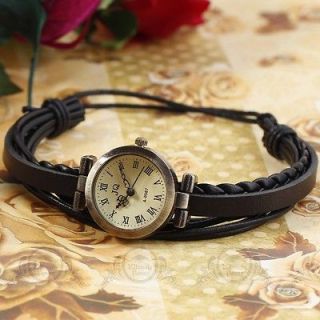 NEW Retro Roma Dial Women Fashion Wristwatch Bracelet Genuine Leather