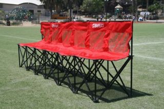 two 6 seat folding bench chair w back and mesh