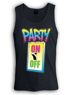 Party On Singlet Music Rock Sexy Club Switch Neon Colors Beer Tank Top