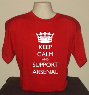 KEEP CALM AND SUPPORT ARSENAL T SHIRT RETRO COOL FUNNY QUALITY