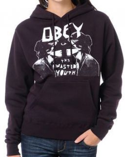 Obey Wasted Youth Blackberry Purple Pullover Hoodie size Large