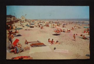 1960 Beach and Surf Bathing Stone Harbor NJ Cape May Co Postcard New