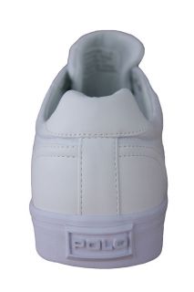 Polo Ralph Lauren Mens Shoes Hanford Polo White Canvas Sneakers Sz 8 M
