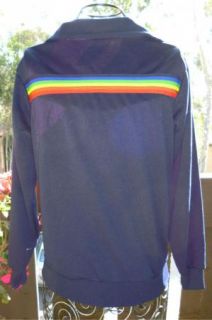 Hang Ten Vintage 80s Track Jacket Rainbow Stripe Surf Skate Beach