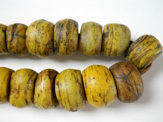 Yellow Hebron Glass Beads African Trade Full Strand Old Estate