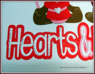 ELITE4U Hearts Kisses Handmade Tear Bear Paper Piecing Valentine by