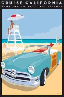 Cruise CA by David Grandin Vintage Woody Car Canvas