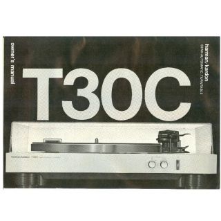 harman kardon T30C turntable original h k Owners Manual in excellent