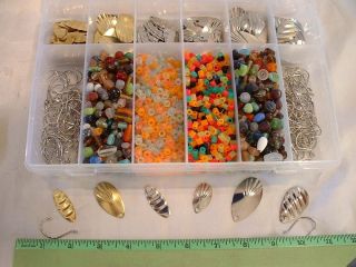Lure Making Fishing Spinner Harness Blades Beads Hooks Lot