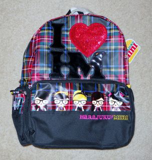 NEW Harajuku Lovers Mini for Target Plaid Red Green Backpack Bag