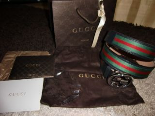 Gucci Belt Interlocking G Buckle Green Red Green 38 41