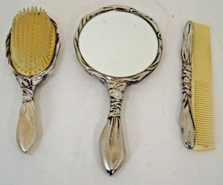 Beautiful Godinger Vintage Silver Hair Brush Comb MIR