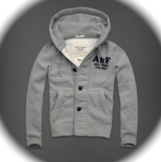 Abercrombie Fitch Mens Mason Mountain Gray Button Hoodie Jacket Sz XXL