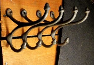 Four Large Acorn Finial Iron Coat Hooks Hardware Wall Hook
