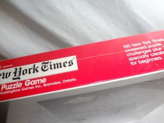 The New York Times Crossword Puzzle Board Game Vtg 1985 SEALED New