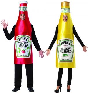 Heinz Classic Mustard Bottle & Ketchup Adult Couples Costume Set