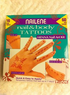 Nailene HENNA nail & body art temporary tattoos set makeup cosmetics